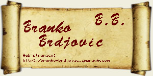 Branko Brđović vizit kartica
